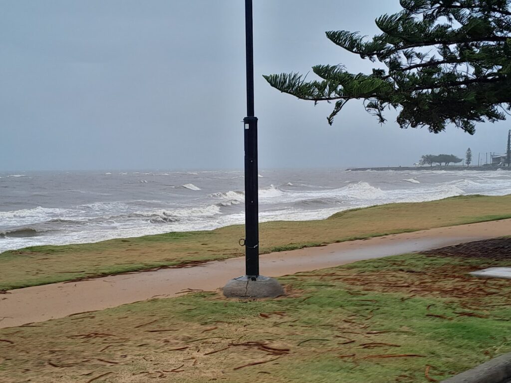 Queens Beach during storm
